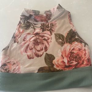 FIVE dancewear floral top.  Petite adult.  Good condition!